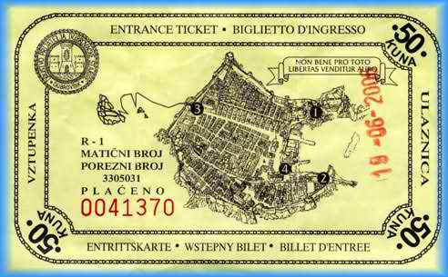 Eintrittskarte Altstadt Dubrovnik
