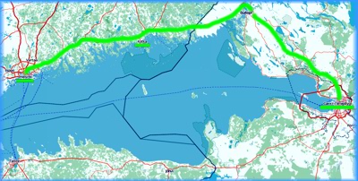 Karte der Anfahrt Baltikum Tour 2011